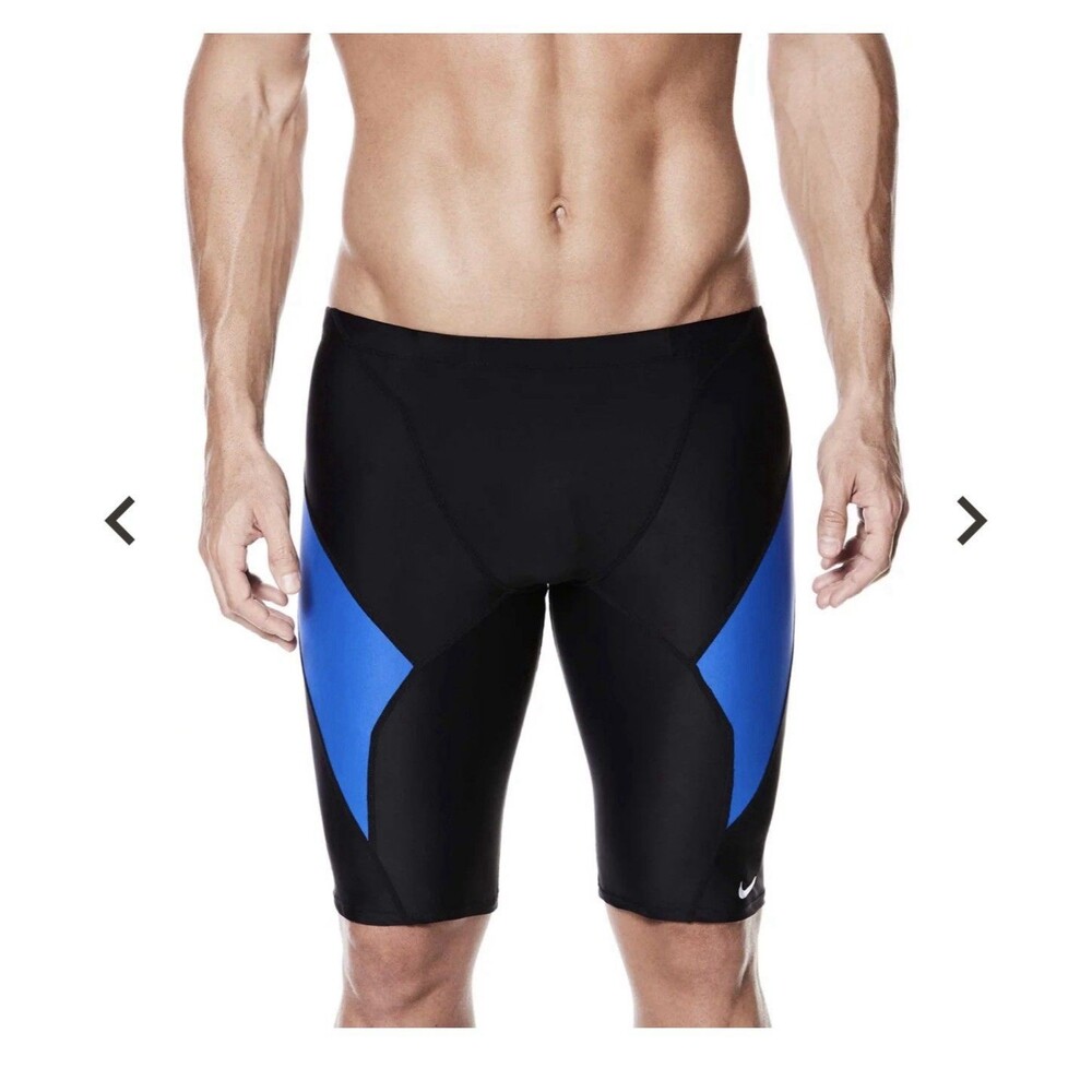 NWT Nike Swim NESS4039 Mens Victory Color Block Jammer,  Blue Black- 26 $52.00